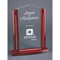 Cathedral Acrylic Rectangle Award w/ Rosewood Frame - 10 1/2"